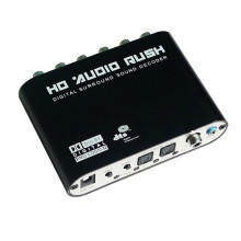 5.1 Audio Rush Digital Sound Decoder Converter Optical SPDIF Coaxial R/L Audio to 5.1CH Analog Audio 6RCA Output